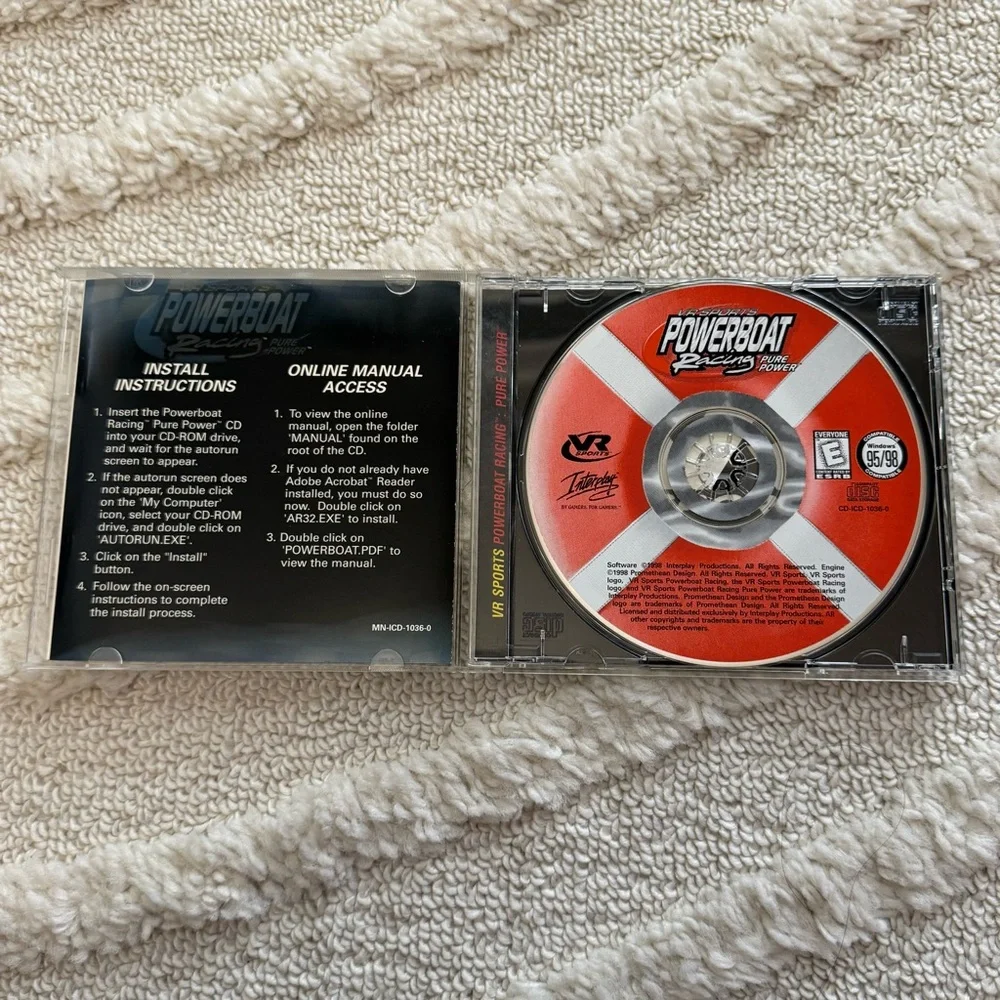 VR Sports Powerboat Racing Boat Racing Simulation 1998 Vintage PC Video Game